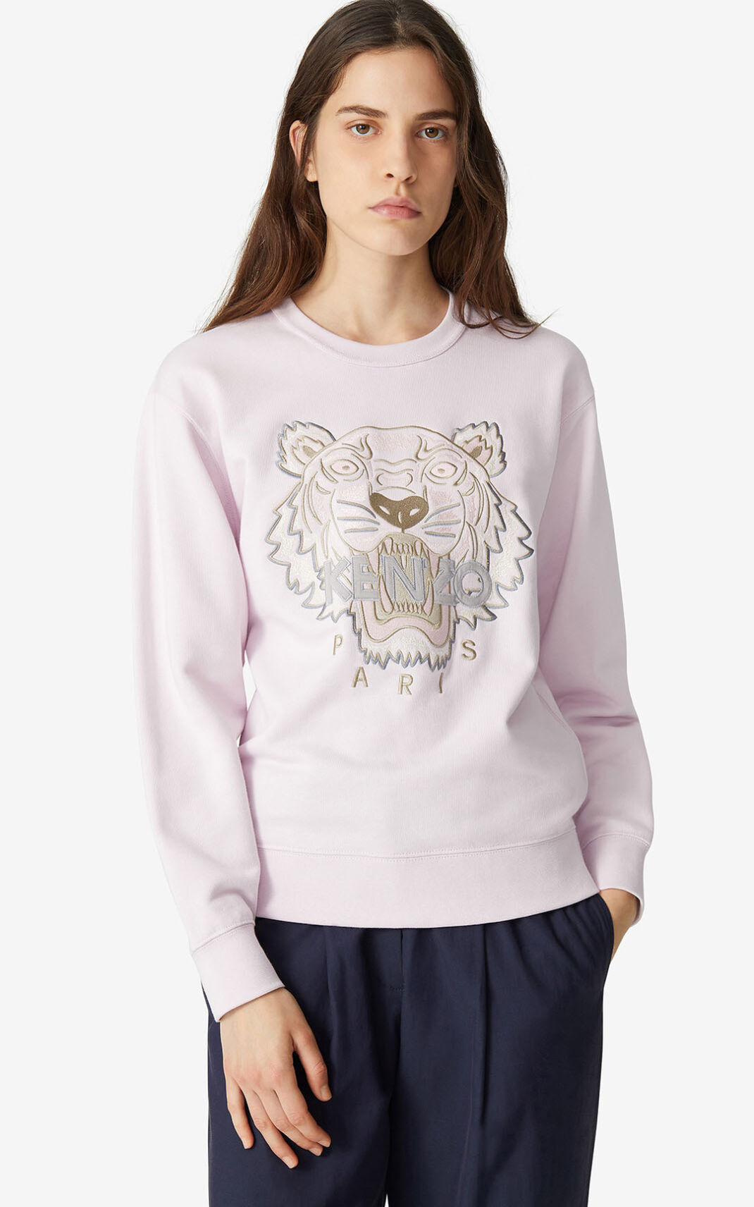 Kenzo Tiger Sweatshirt Bayan Pembe | 0285-ZJHRY